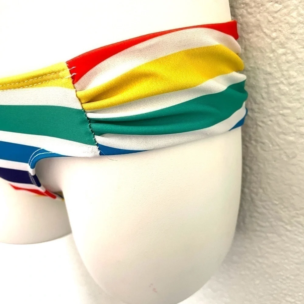 BEACH RIOT Ayi Papi bikini bottoms rainbow stripes - Picture 3 of 7